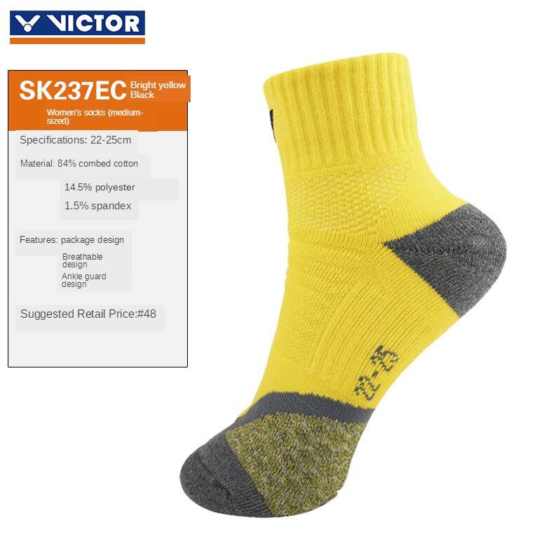 3 Paar Sokken Vrouwelijke Victor Badminton Sokken Vrouwen Sport Sok Verdikte Handdoek Bodem Te Absorberen Zweet En Ventileren SK225: sk237ec
