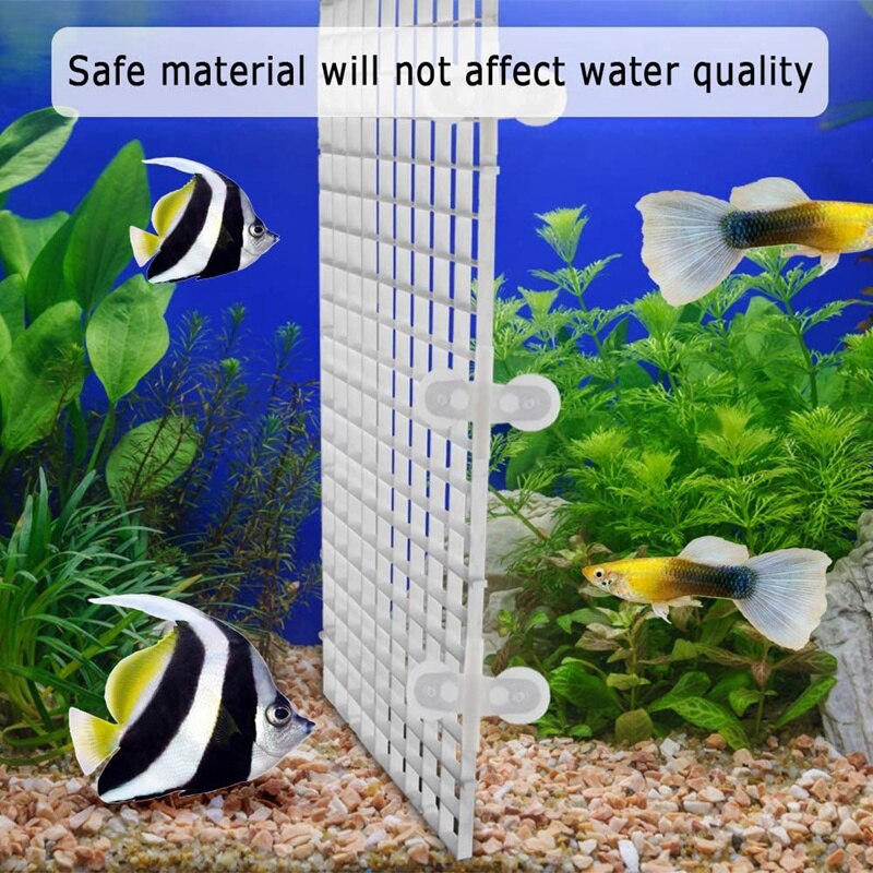 Grille de séparation pour Aquarium, 10 pièces, diviseur pour Aquarium, grille de séparation, plateau d&#39;isolation, grille avec 20 Clips de ventouse