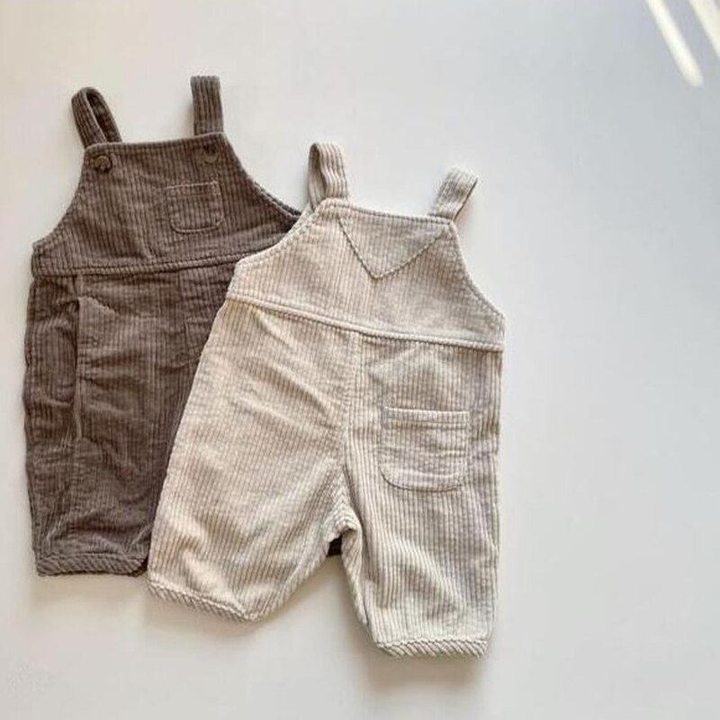 Pantalones de tirantes 9481D para niños, peto de herramientas de algodón de pana, ropa informal de una pieza para bebé, invierno, Primavera, 2022