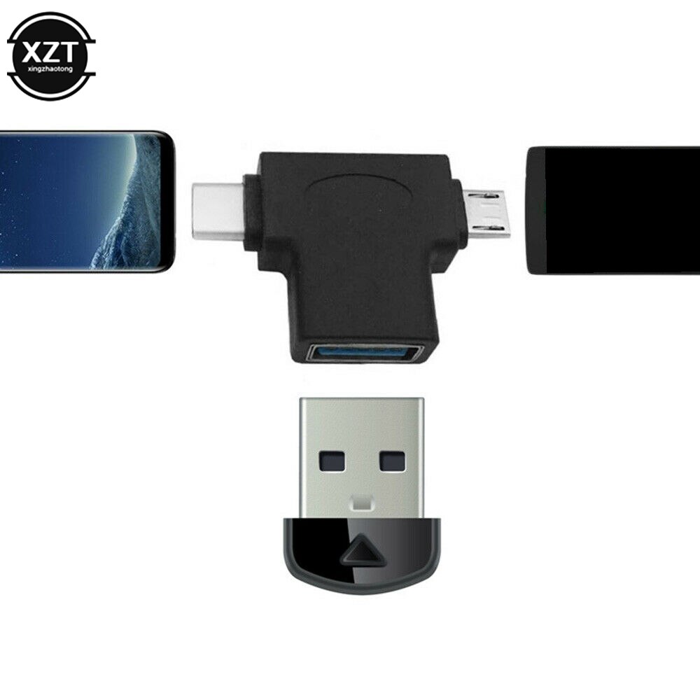 2 In 1 Otg Adapter Usb 3.1 Type-C + Micro Usb Male Naar Usb 3.0 Female Converter Voor huawei Xiaomi Een Plus Nexus 6P