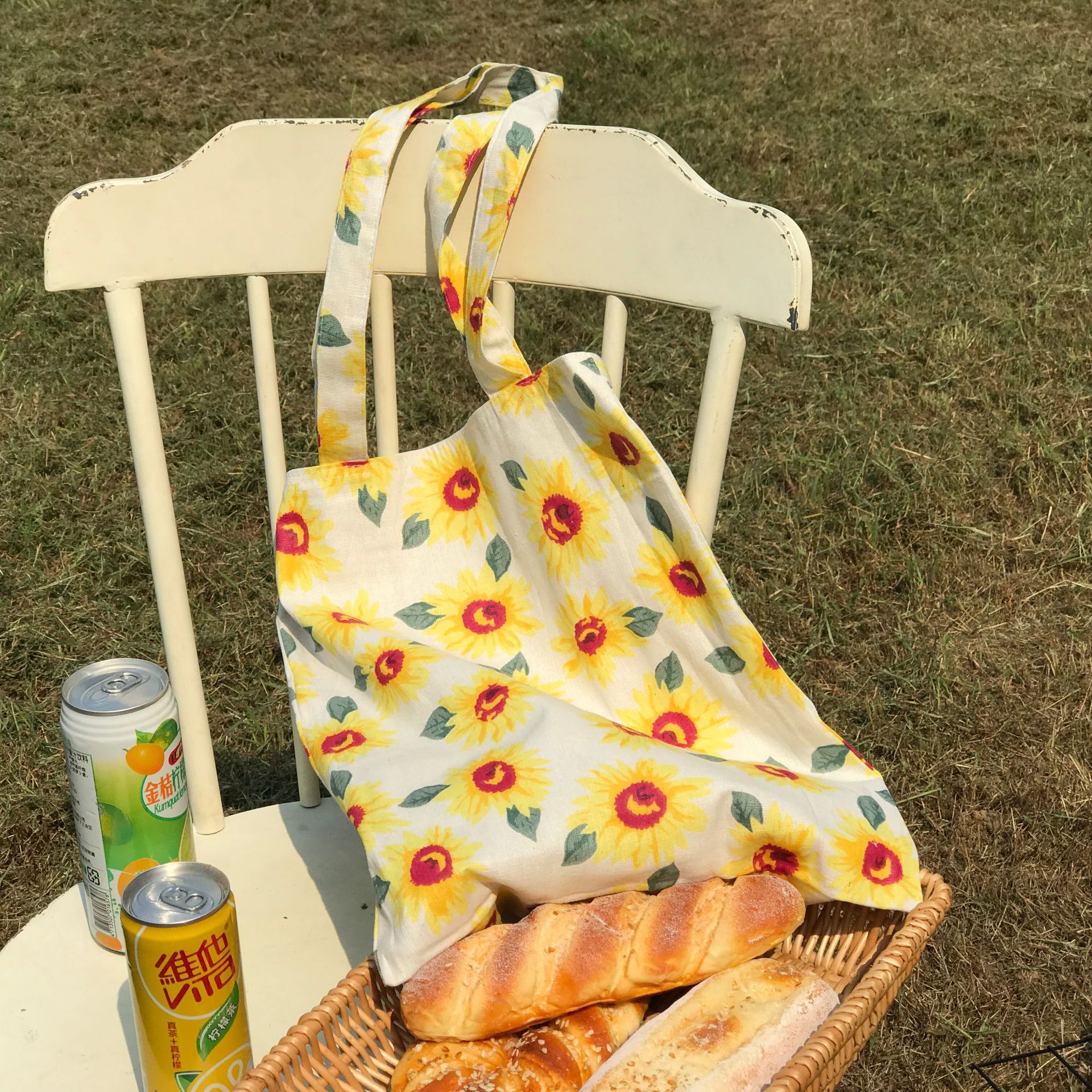 Youda originele zonnebloemprint dames canvas tassen japanse studenten schoudertas casual eenvoudige vrouwelijke winkeltas