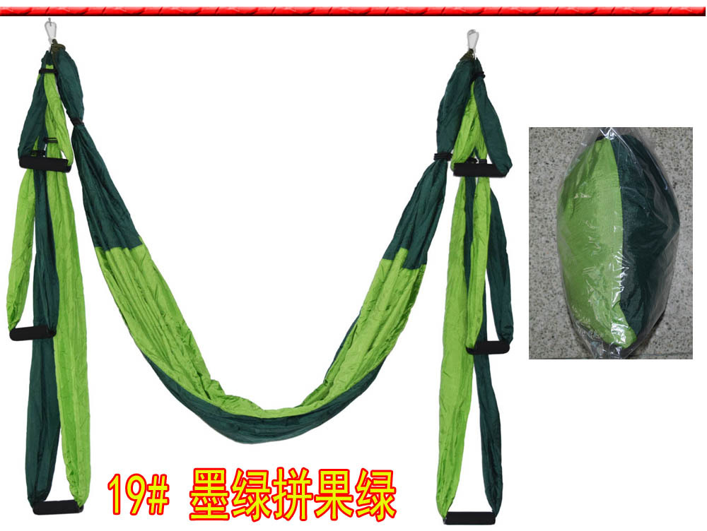 Color matchingAnti-gravity Aerial Yoga Hammock Full Set Flying Swing Trapeze Yoga Inversion Exercises Device Home GYM Hanging: ArmyGreen-green