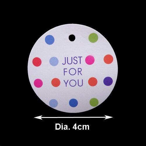 Etiquetas de de papel de puntos coloridos, joyería hecha a mano, Charms, etiqueta de boda, precio redondo, Insumos para envolver , 100 Uds.: Default Title