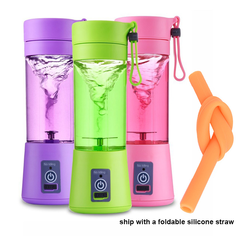 Multi Functional Mini Portable 6 Blades Electric Juicer Mixer USB Rechargeable Household Juice Blender Fruit Cooking Machine