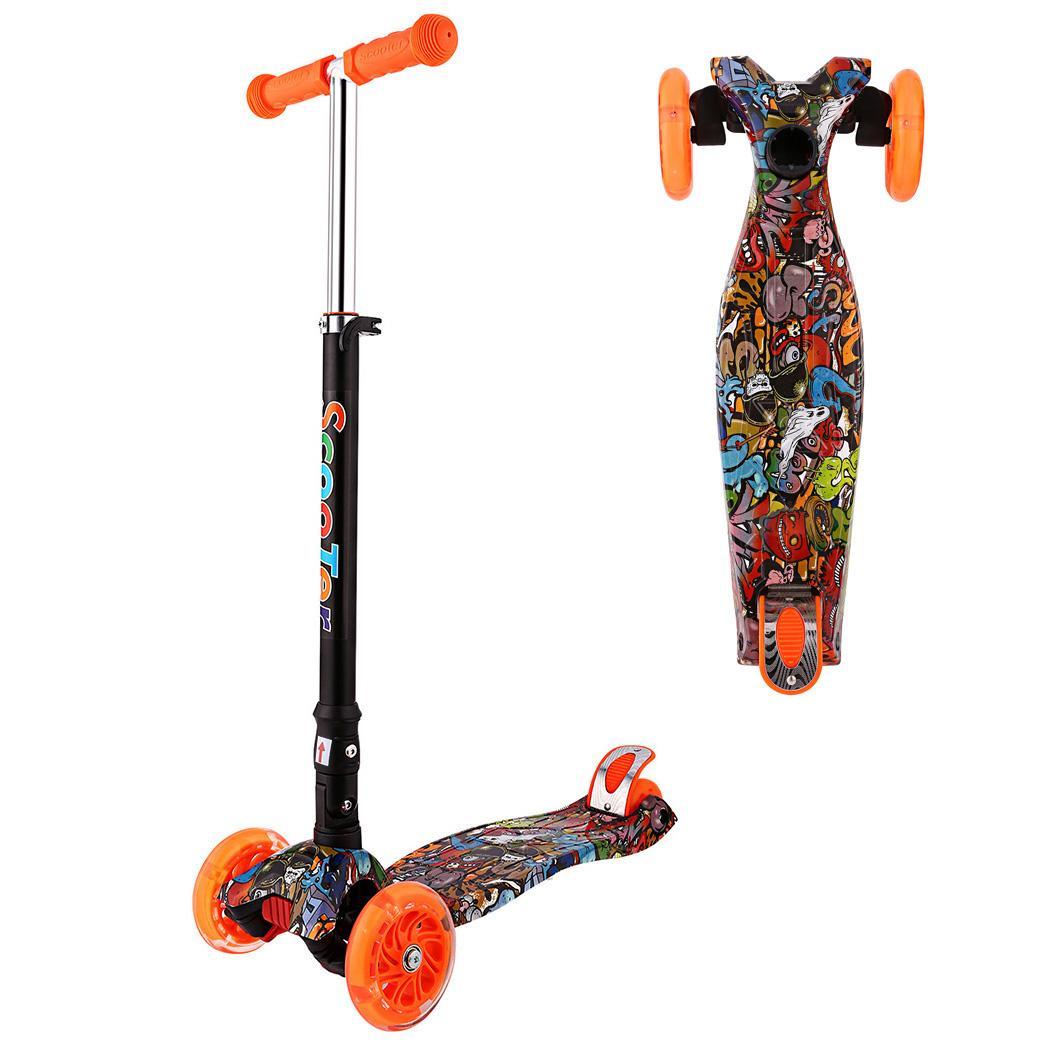 Kick Scooter 3 wiel Kind Scooter opvouwbare Aluminium kids Verstelbare Hoogte Knipperlicht Wiel Voet Scooters Speelgoed