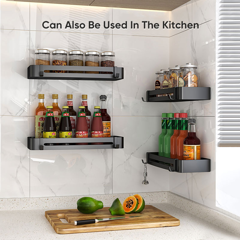 Joybos Ruimte Aluminium Badkamer Plank Douche Planken Geen-Boor Wall Mount Douche Opbergrek Hoekplank Badkamer Accessoires