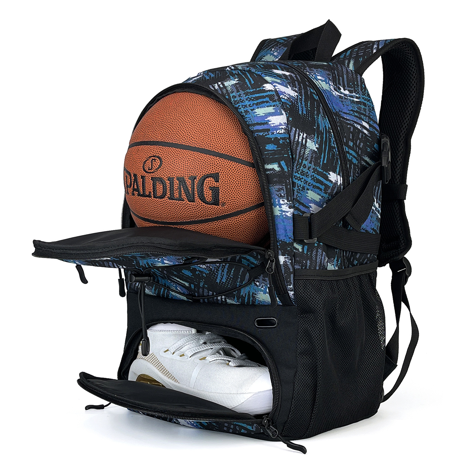 Sporttasche mit separatem Ball halter Basketball rucksack großes Schuh fach für Basketball Fußball Volleyball Schwimm gymnastik Reisen: Armee Grün