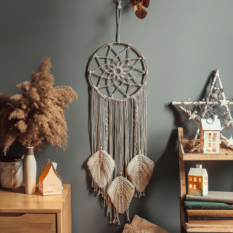 Handgemaakte Geweven Macrame Tapestry Dream Catcher Boho Kamer Decoratie Macrame Muur Opknoping Ornamenten Voor Kinderkamer Nursery