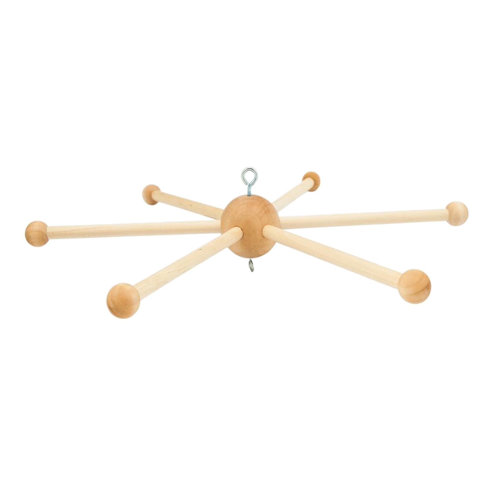 Staffa per carillon a vento Carillon a vento fai-da-te Decorazioni da appendere Accessori artigianali Telaio per staffa mobile in legno fatto a mano per la culla della telecamera da letto del bambino