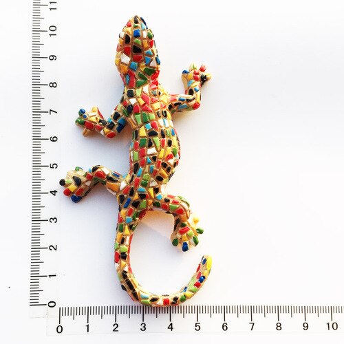 Barcelona, Spain Tourism Commemorative 3D Mosaic Lizard Town House Evil Crafts Magnet Fridge Magnet: Red