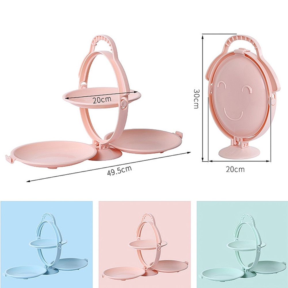 Foldable 3-Layer Fruit Plate Food Display Stand Dried Fruit Tray Folding Snack Rack Dessert Stand for Living Room Home Party
