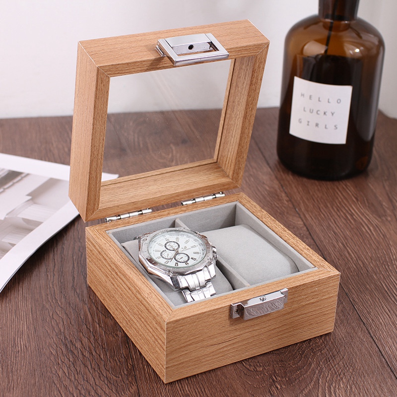 Træ ur box organizer opbevaring til ure ure vitrineholder opbevaring smykkeskrin bedst