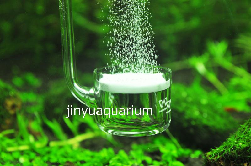 VIV ADA style glass CO2 diffuser atomizer plat bottom mini nano with suction cup aquarium water plant grow promote: Diameter 3cm