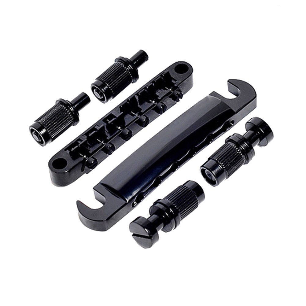 6 Strings Tune-O-Matic Bridge Tailpiece Set for LP Gibson SG Electric Guitar: Black