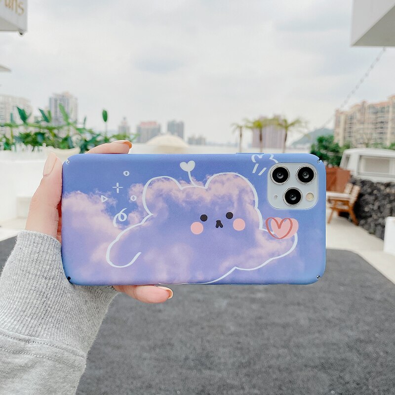Hårde pc-telefonetuier til xiaomi 6 6x 8 lite 9 se søde clouds bear mat cover til redmi note 7 note 8 pro  k30 k20 pro bagtasker