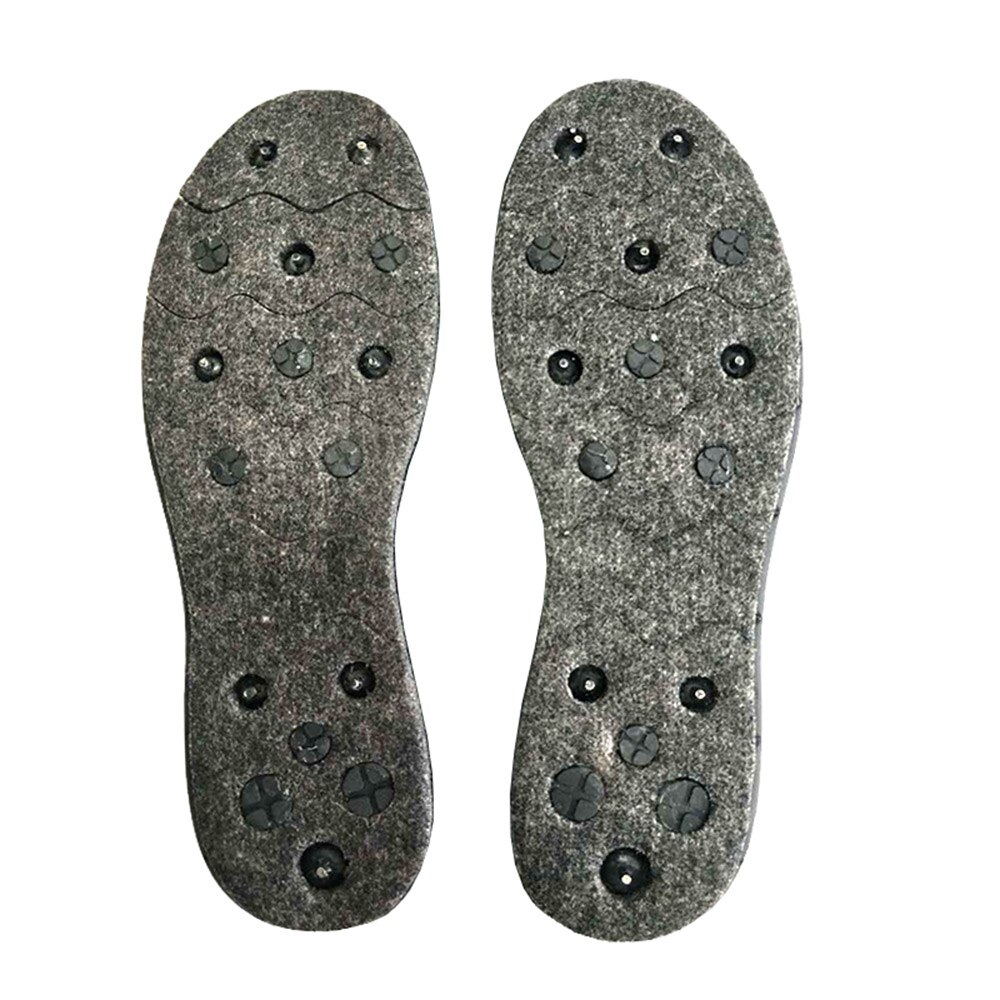 JEERKOOL Rock Felt Sole With Nails Removable Sole Felt Spike Bottom Velcro for Rocking Shoes Fishing Waders Size 39-45