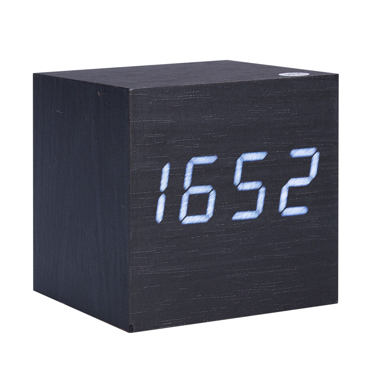 Träkub digital ledd skrivbordslarmtermometer timer kalender usb klocka b: D