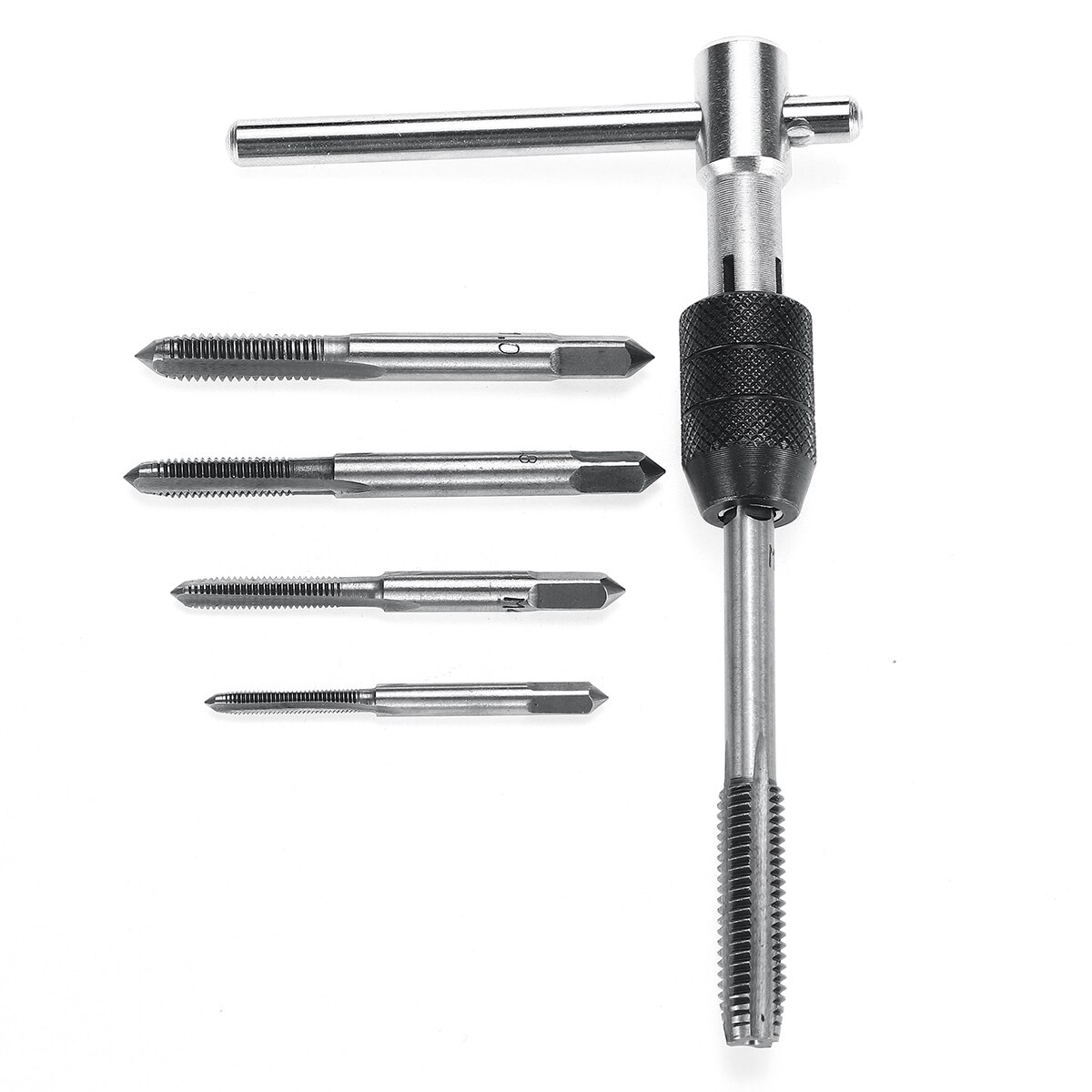 Verstelbare 3-8 Mm T-Handvat Ratchet Tap Wrench Met M3-M8 Machine Schroefdraad Metric Plug Tap Machinist tool Hand Tool