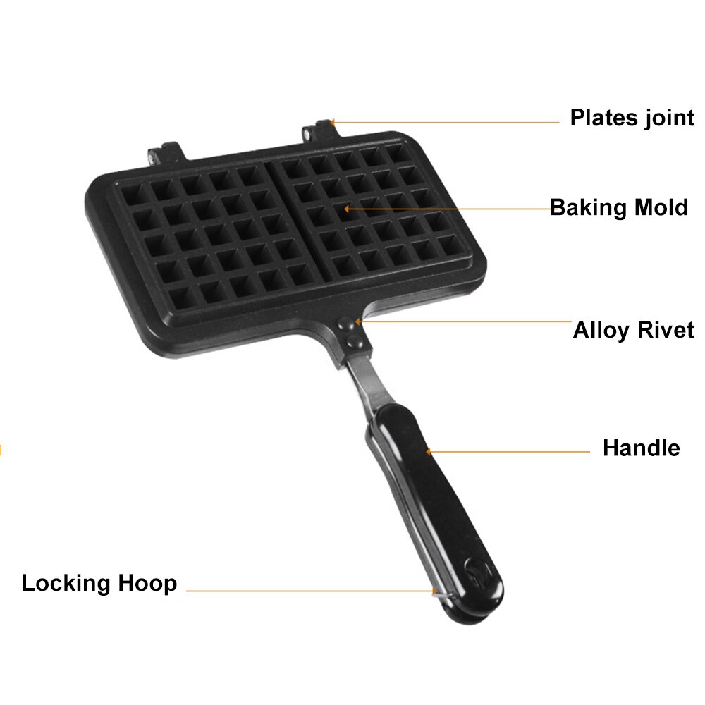Gietijzer Waffle Pan Non-stick Oppervlak Wafel Trays Keuken Cake Bakken Platen Wafel Cakevorm Keuken Gas Koken pan