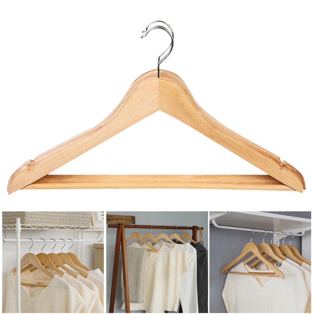 Clothes Rack Wooden Hangers Coat Suit Garment Clothes Wardrobe Wood Hanger Trouser Balcon Drying Rack For Clothes