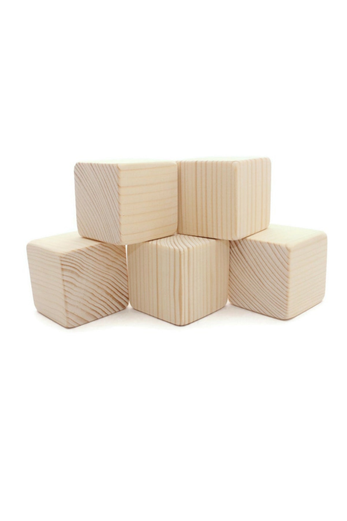 4cm'lik Houten Blok Set, 5 Stuks Hout Leisure Cubes