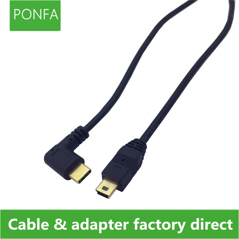 Mini Usb-kabel 5 Pin Man Mannelijke USB 3.1 Type C naar Mini OTG Datakabel Adapter Converter Oplaadkabel Lengte 25 cm