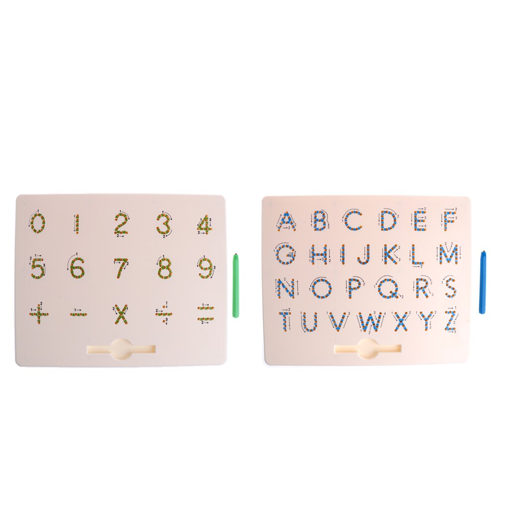 2 Stuks Magnetische Kralen Mathematische Numbers Tekening Boards Doodle Schets Board Voor Alfabet A Tot Z Leermiddelen Cogniton Educatief