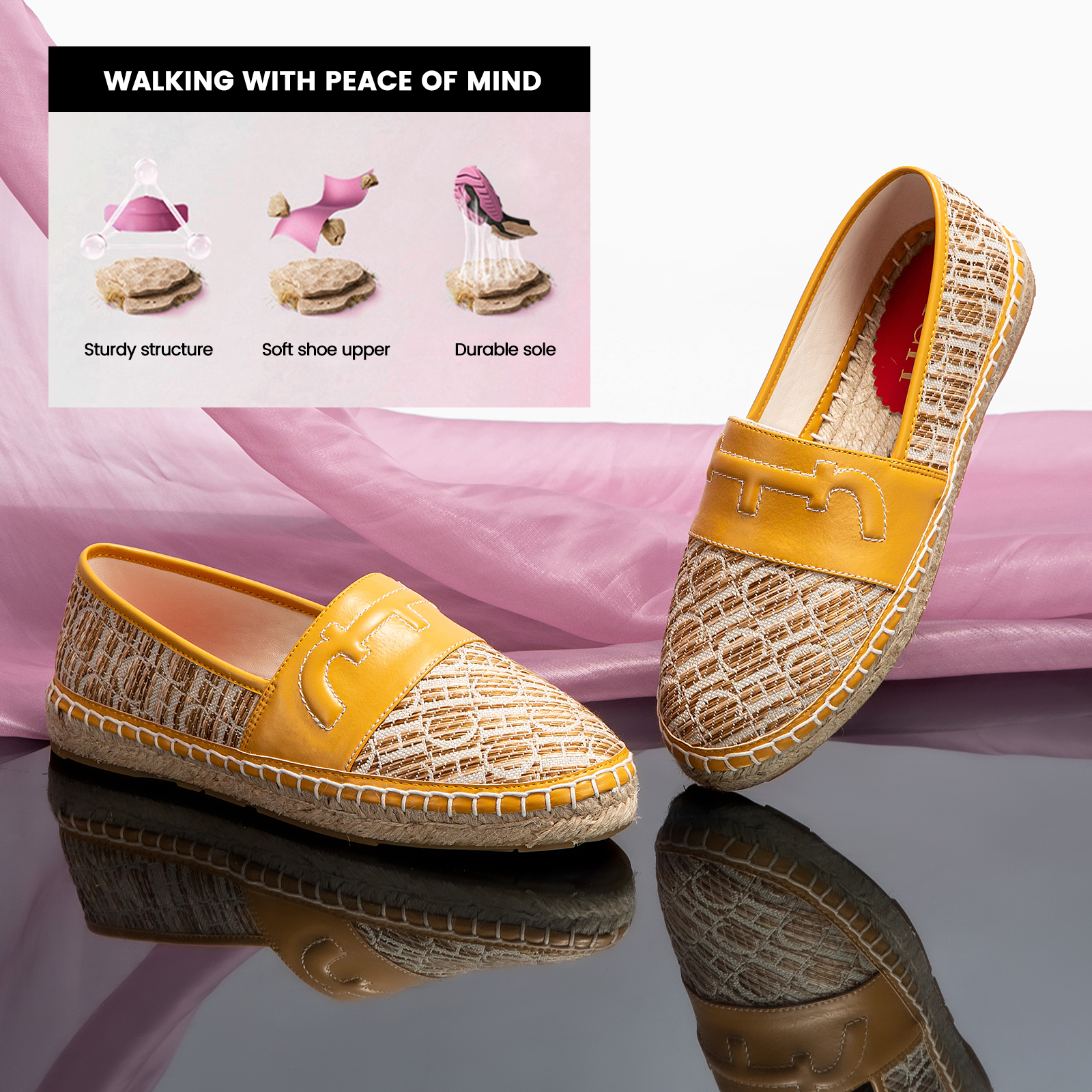 CHCH Flache Damenschuhe, neue handgefertigte Hanfboden, rutschfeste Damen-Strandschuhe