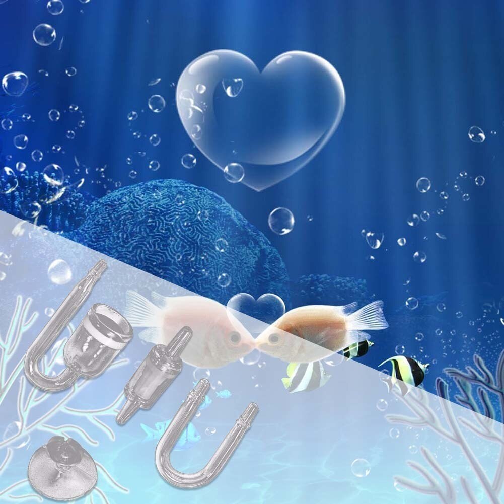 Aquarium u-vormige buis zuignap  co2 diffusie eenrichtingsklep koolstofdioxide reactor regelaar aquarium levende planten verstuiver 4- in -1