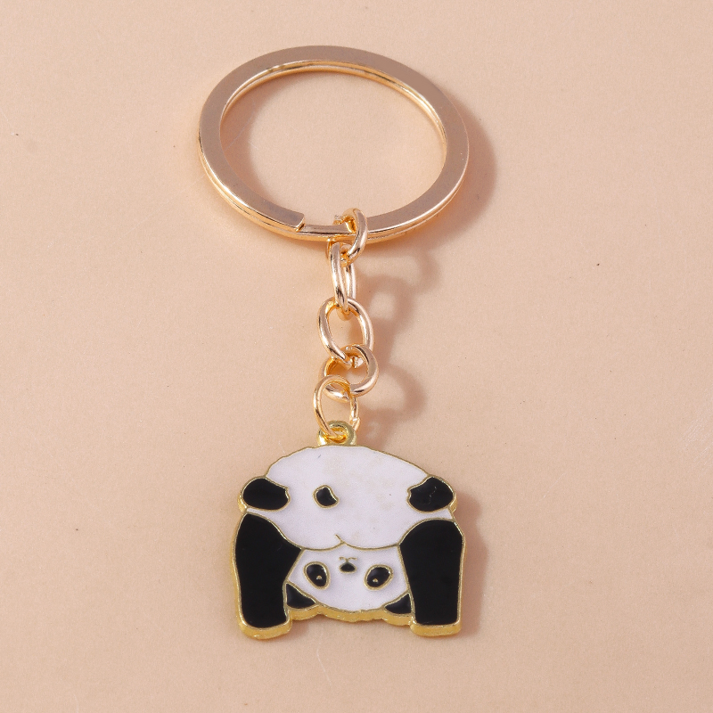 Mooie Email Panda Sleutelhanger Dier Sleutelhanger Voor Mannen Vrouwen Sleutelhanger Handtas Hangers Charme Diy Kid 'S Sieraden