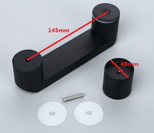 Glas Türgriff Schiebetür Matte Schwarz Bad Glas Tür Griffe Schwarz Dusche Zimmer knöpfe 145mm: 145mm