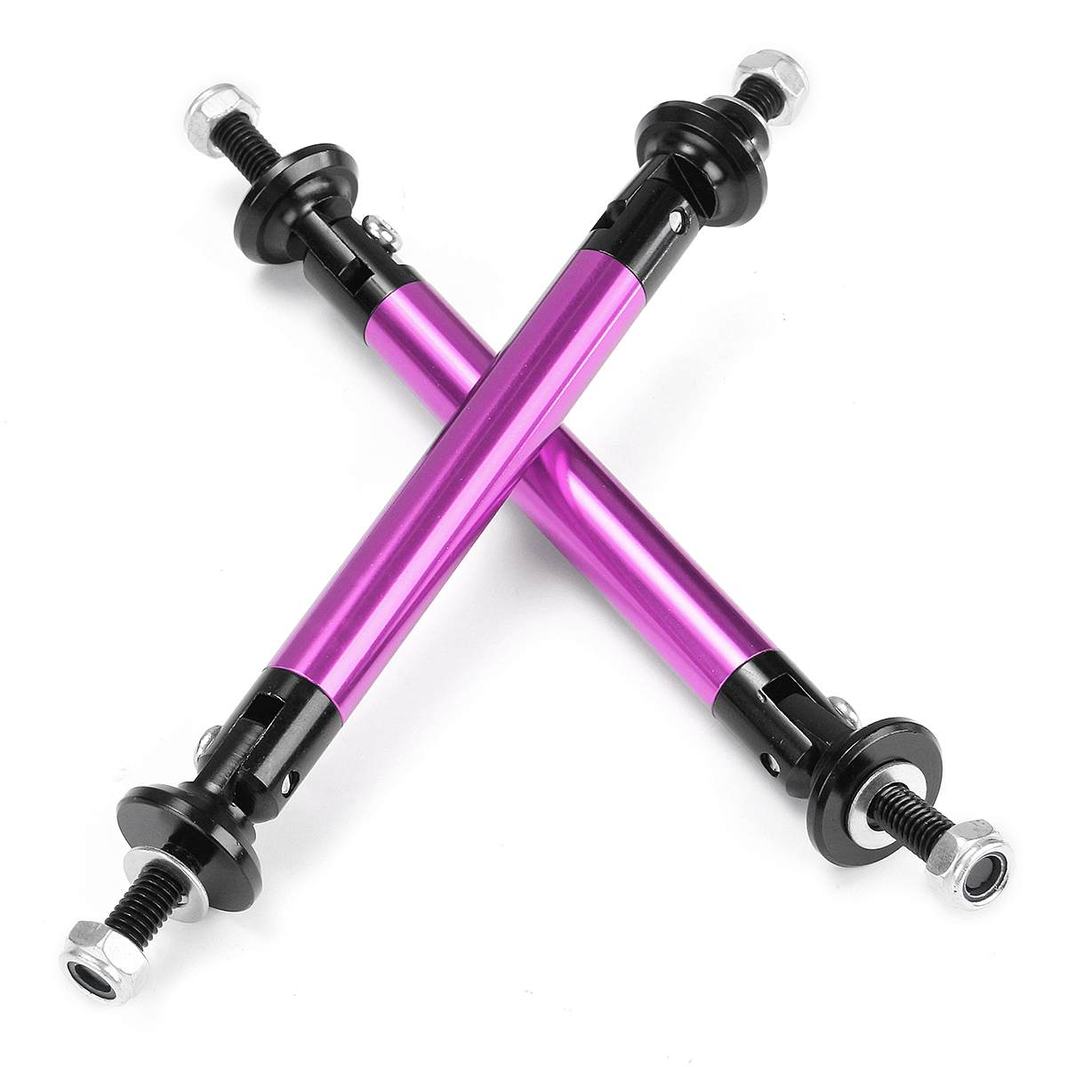 2 Stuks 75 Mm Auto Bumper Protector Lip Staaf Splitter Strut Tie Bar Ondersteuning Voor Achter Universal