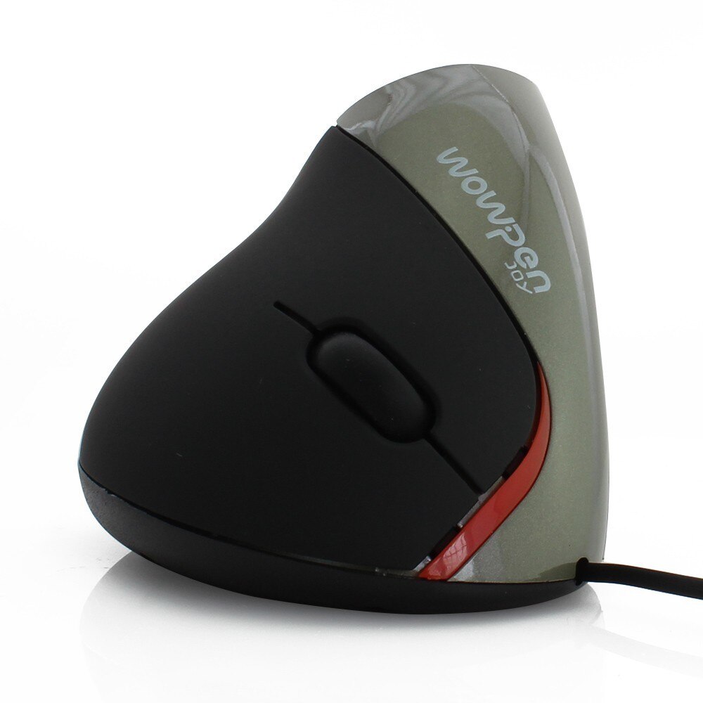 Vertical Office Mouse USB Wired Optical Mouse Ergonomic Computer Gaming Mause With 5 Button 1600 DPI Upright Mice For PC Laptop: Grey Mouse