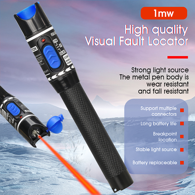 2 In1 FTTH Fiber Optic Tool Kit Fiber Optical Power Meter -70 +10dBm Visual Fault Locator Fiber Optic Test Pen 5-50Km