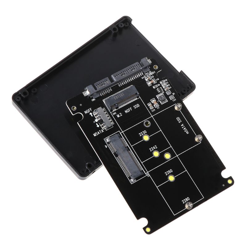 2 in 1 MSATA/M.2 convertitore da NGFF a SATA3 scatola adattatore custodia scatola da 2.5 pollici SSD unità discoteca a stato solido per computer PC