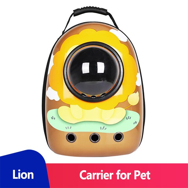 Carrier for Cat Backpack Window Space Cats Carrier Backpack Dog Transport Pet Carrier Backpack Cat Walkabout Dog Backpack Petty: Lion Cat Bag