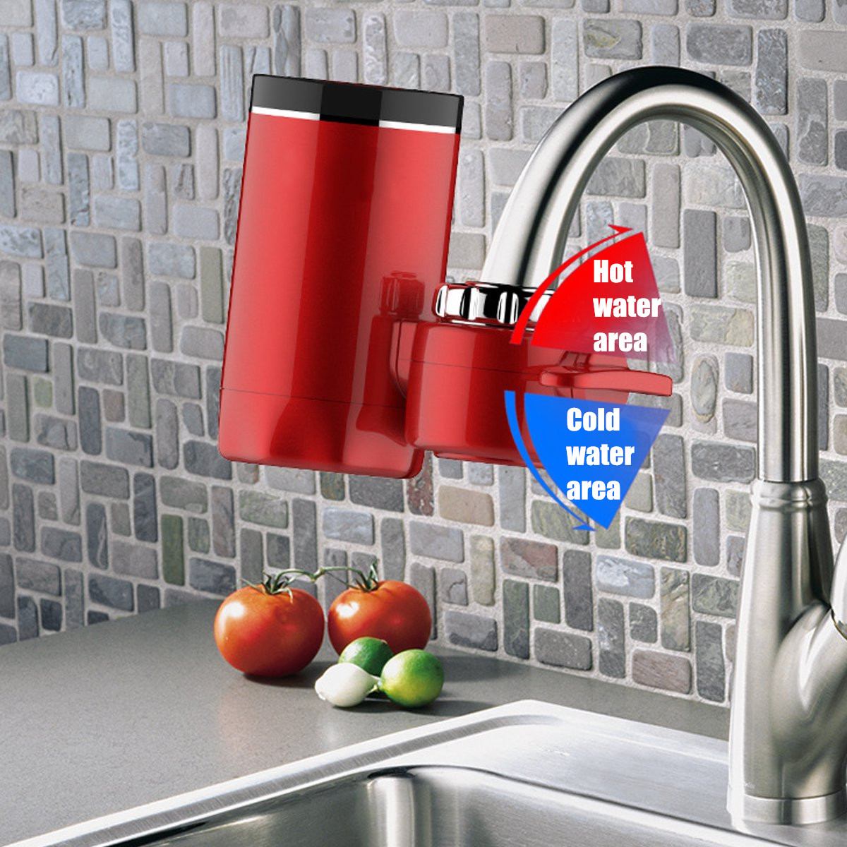 3000W Instant Kitchen Faucet Temperature Display Electric Water Cold Heating Faucet 220V Tankless Instantaneous Water Heater