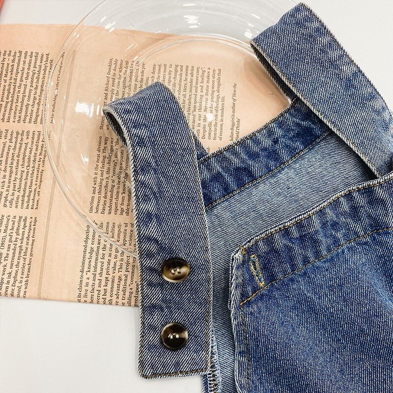 Efterårs overall løse afslappede bukser børne denim bukser baby pige jeans jump suit børn jeans