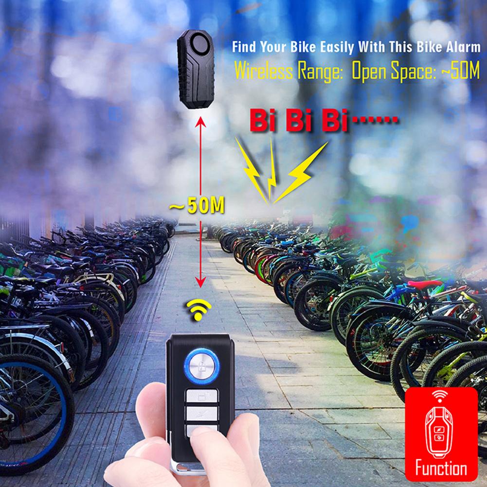 Wireless Remote Control Motorcycle Bicycle Security Alarm Bike Anti-Theft Alarm Waterproof 113dB Electric Car Alarm Sensor