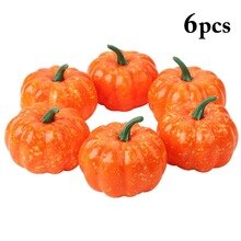 6 stk halloween pumpkinfake grøntsagssimulation halloween kunstig græskar diy håndværk hjem fødselsdagsfest bryllupsdekoration