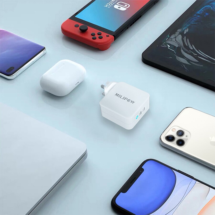 USB C Dual 100W GaN Ladegerät - 2 Ports - PD Schnellladung für MacBook, iPad, iPhone, Samsung