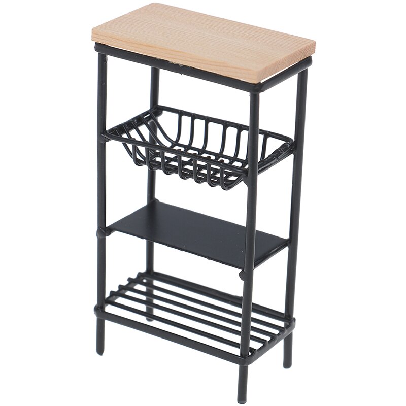 1:12 akcesoria robić domu dla lalek mini czarna kuchnia szafka boczna miniaturowa półka ekspozycyjna akcesoria kuchnia jadalnia szafka dla dzieci