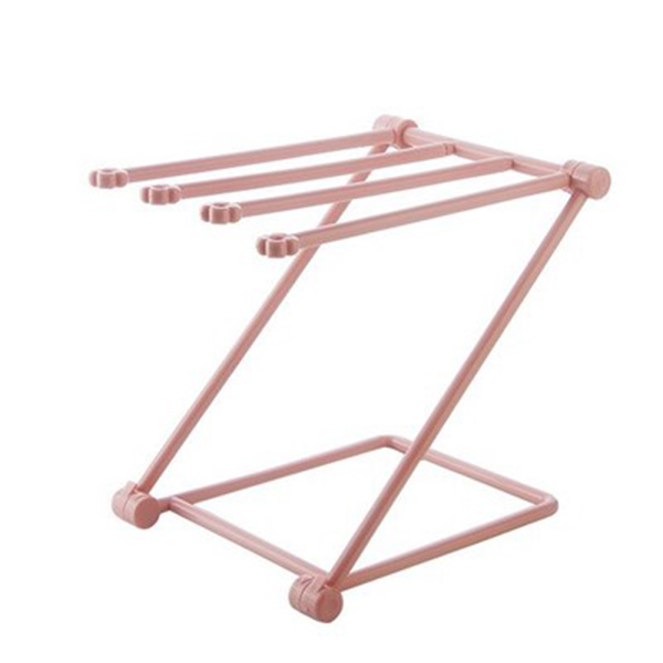Estante de secado plegable para cocina, trapos para cocina, soporte para estante, botella de leche de alimentación, soporte plegable de vidrio de escritorio: Pink