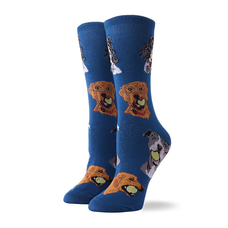 Spring / Autumn / Summer Ladies Socks Butterfly Socks Cute Dog Glasses Cat Socks Cartoon Funny Socks