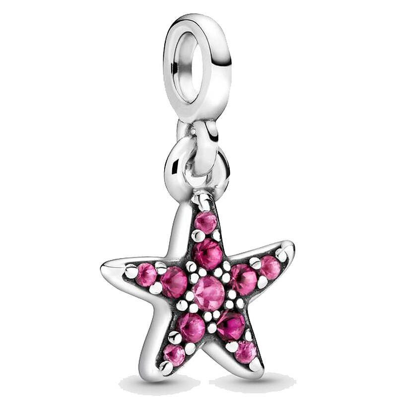 My Love Ocean Wave Starfish Flamingo Whale Me Safety Pin Brooch Pendant Beads 925 Sterling Silver Charms Fit Bracelet Jewelry: 8