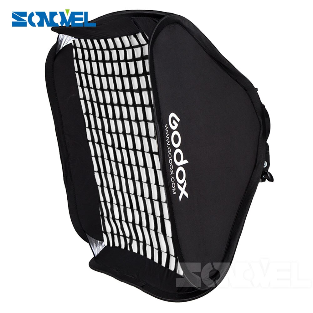 Godox 40x40 cm 15 "* 15" Lampa błyskowa Softbox dyfuzor zestaw + siatka o strukturze plastra miodu + S- uchwyt typu Bowens uchwyt robić lampy błyskowej Speedlite