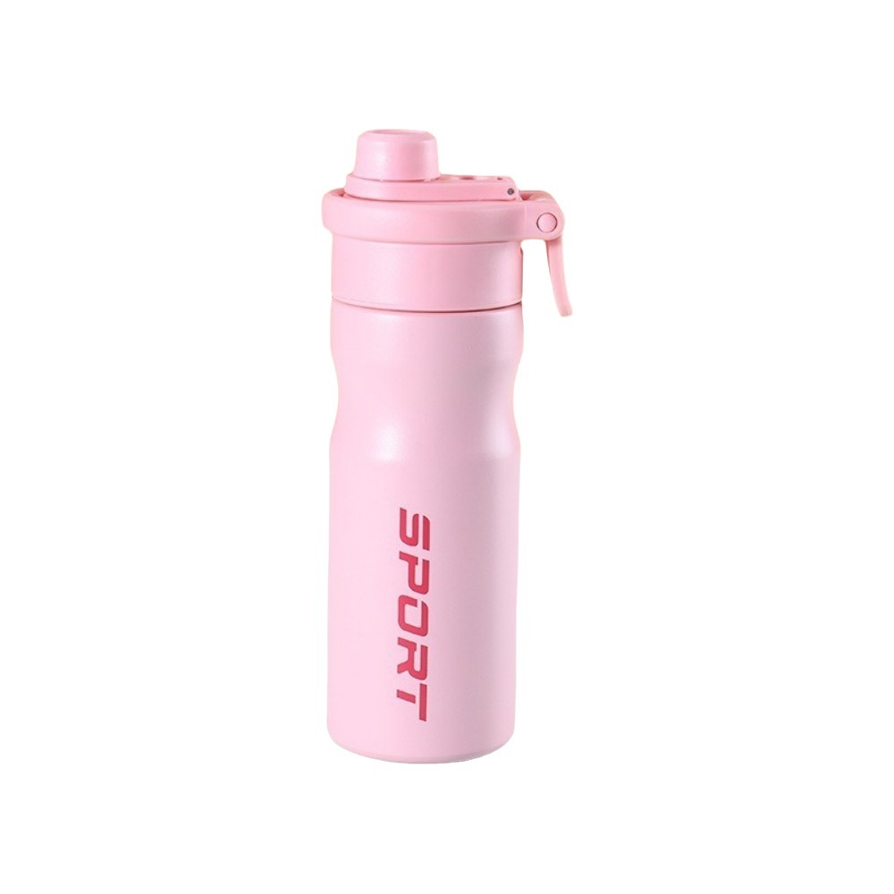 550ml Spray Insulated Water Bottle Large Capacity Leak Proof Sports Water Bottle Spray Cooling with Mist Cooling & Straw: green