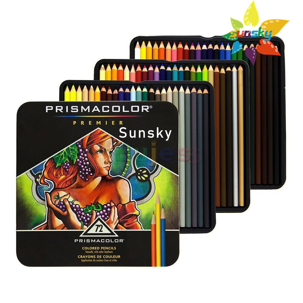 Originele 24 48 72 132 150 Prismacolor Premier Zachte Kleurpotlood Prismacolor Sanford Schets Potlood Met 10 Art Gereedschap Tin doos