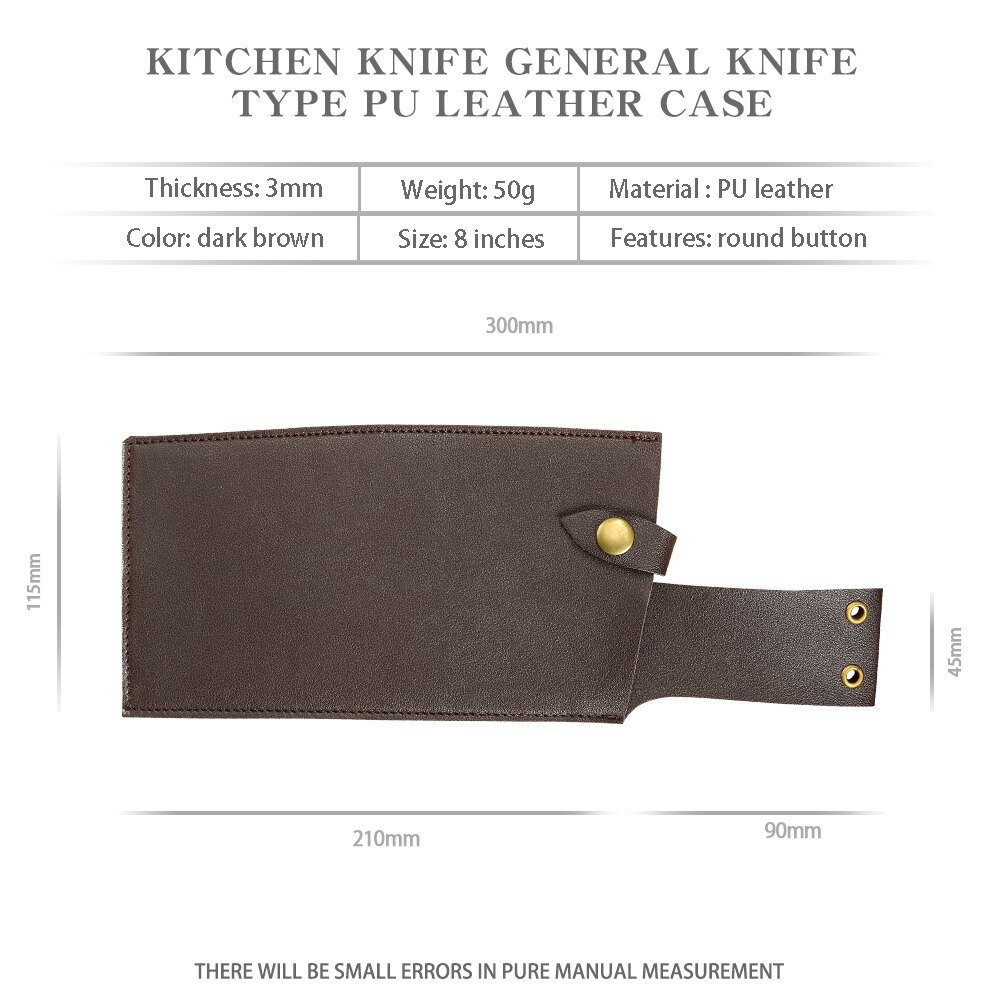 XYj Kitchen Knife Sheath Leather Knife Sheath For 8 inch Chef Butcher Chopping Knives Knife Blade Guard Protector With Belt Loop: Style A