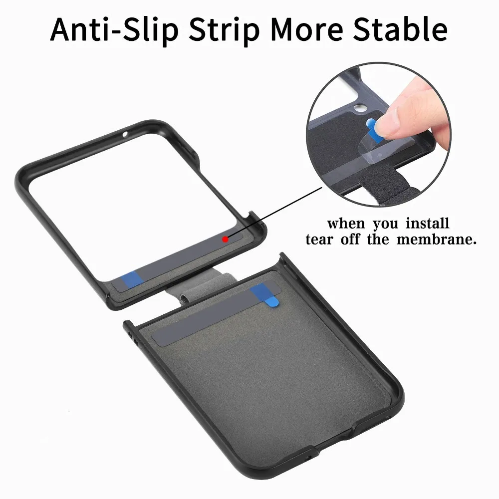 Capa de telefone luxuosa de couro pu para motorola moto razr 60 50 40 ultra com anel padrão de lichia pu tela dobrável capa protetora traseira